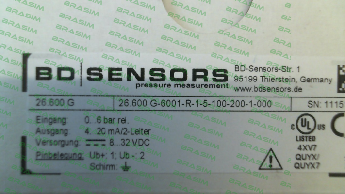 Bd Sensors-26.600 G-6001-R-1-5-100-200-1-000 price