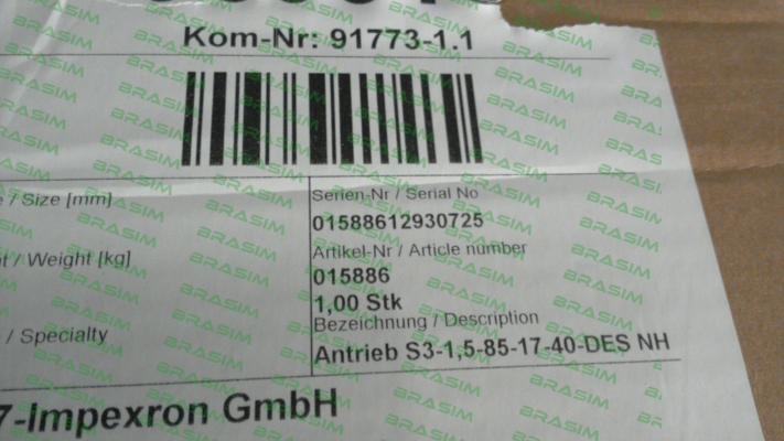 Seuster-P/N: 015886, Type: S3-1,5-85-17-40-DES NHK price