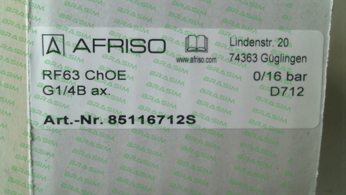 Afriso-P/N;85116712S; Type:RF63ChGly 0/16bar 1/4 ax D712 price