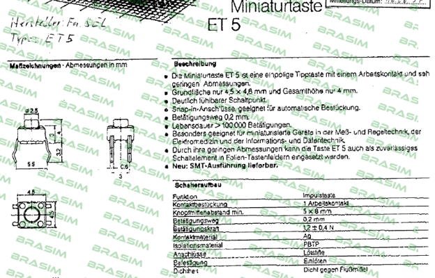 Sel-Type ET5 obsolete  price