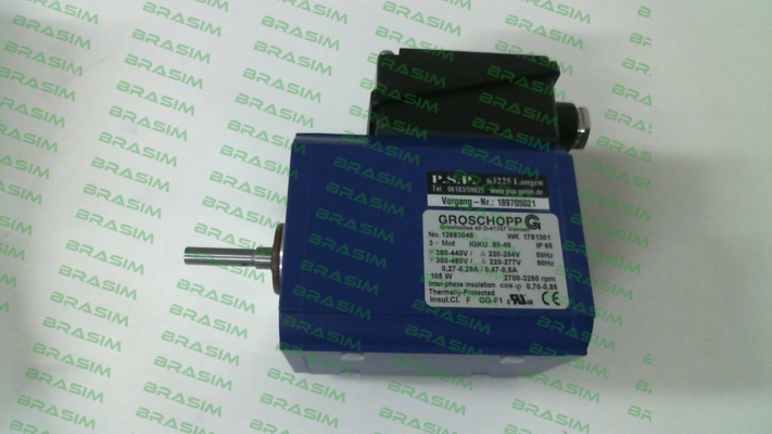 Groschopp-Motor only IGkU 80 40 2pole to suit VE31 gearbox price