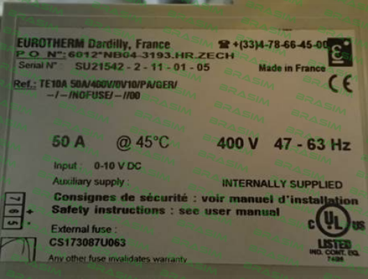 Eurotherm-TA10A 50A/400V/0V10/PA/GER Replaced by MODEL (EFIT) Single Phase Power Controller price