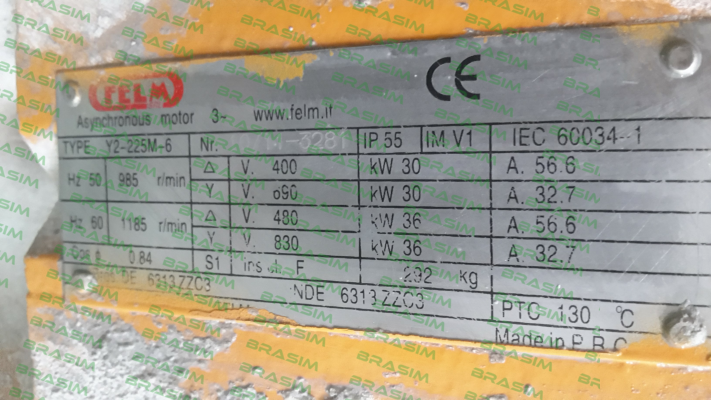 Felm-Type: Y2-225M-6 obsolete, replaced by F2 225M-6.  price