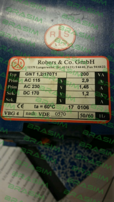 Robers-C0-GNT1,2/170T1 price