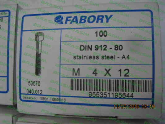 Fabory-53570040012 price