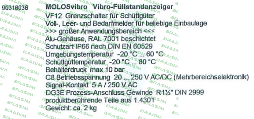 Mollet-VF12C8DG3E (90318038)  price