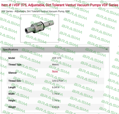 VACCON-I-VDF 375 price