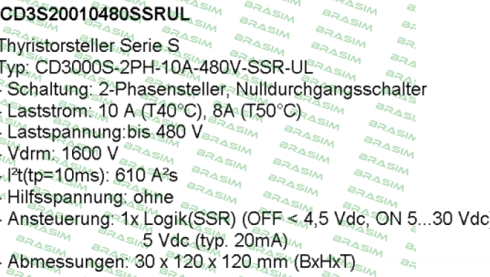 CD AUTOMATION-Typ: CD3000S-2PH-10A-480V-SSR-UL price