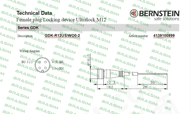 Bernstein-Art.No.4139100899 Type: GDK-R12US/WO0-2 price