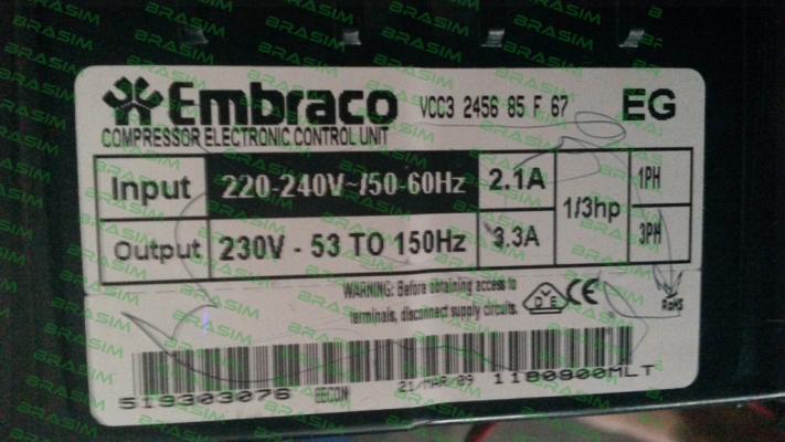 Embraco-VCC3 2456 85 F 67 price