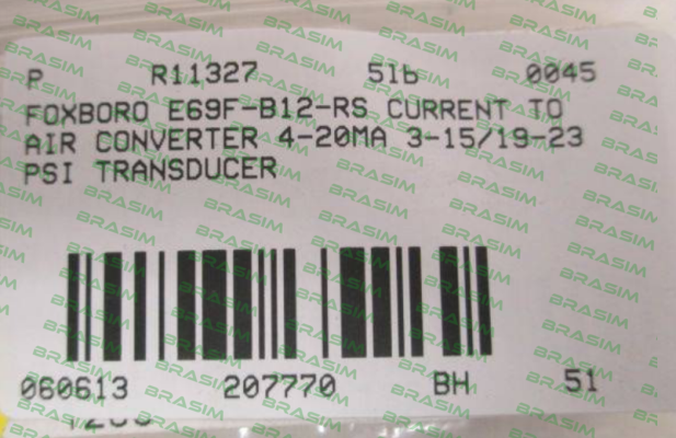 Foxboro (by Schneider Electric)-E69F-B12-RS out of production price