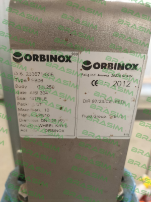 Orbinox-Typ EB06 PN10 DN 125 price