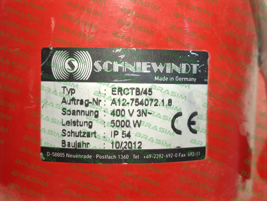 Schniewindt-ERCTB/45 400V price