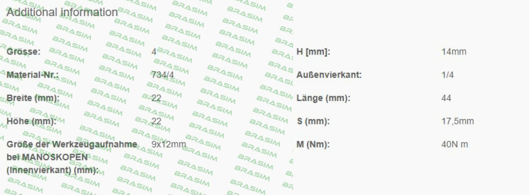 Stahlwille-P/N: 58240004 Type: 734/4 price