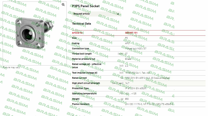 Pfisterer-P3PS (AF01 M20x37) /  305 007-101 price