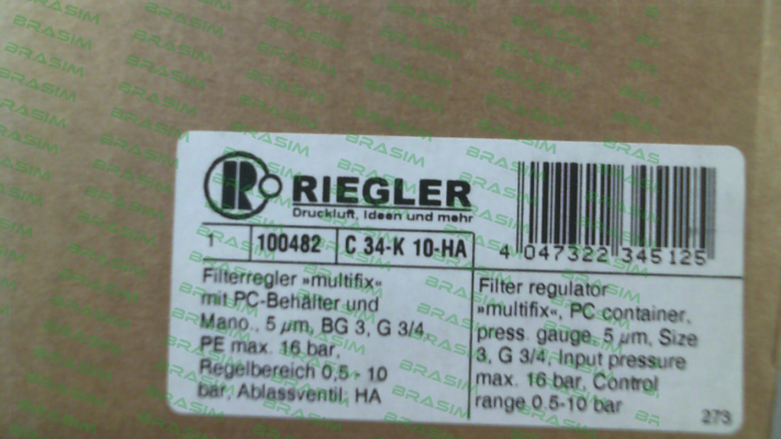 Riegler-100482 / C 34-K 10-HA price