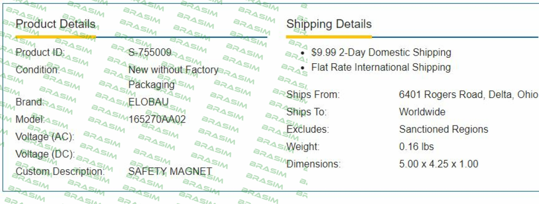 Elobau-165270AA02 price