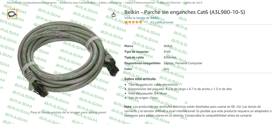 BELKIN-A3L980-10-S price