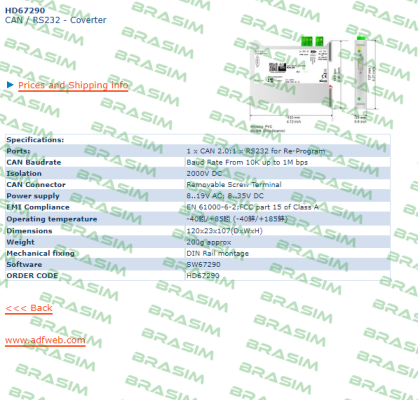 ADFweb-HD67290  CAN / RS232 price