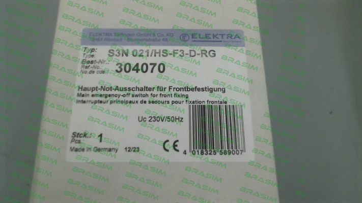 Elektra Tailfingen-P/N: 304070, Type: S3N 021/HS-F35-D-RG price