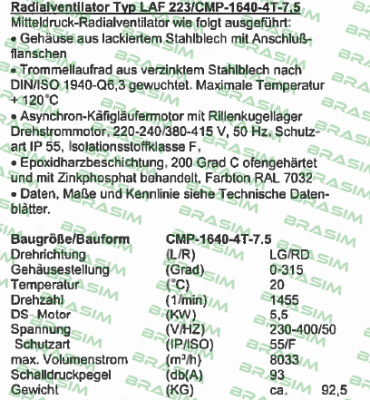 Sodeca-LAF 223/CMP-1640-4T-7.5  price