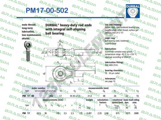 Durbal-PM 17-00-502 price