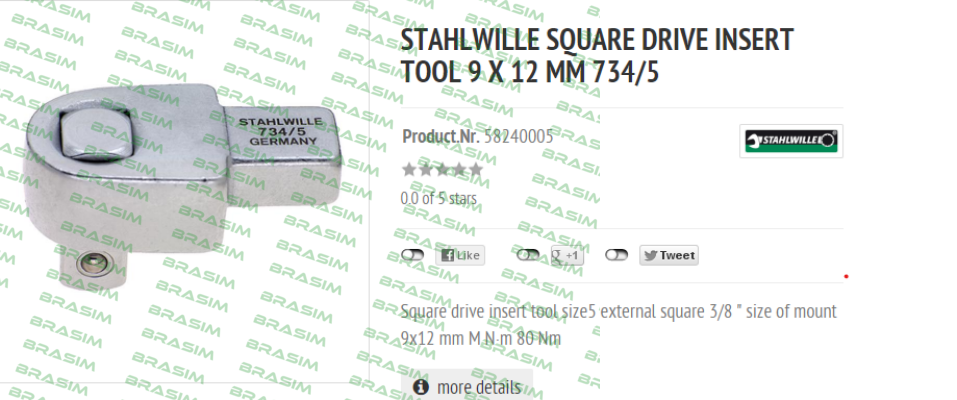 Stahlwille-p/n: 58240005, Type: 734/5 price