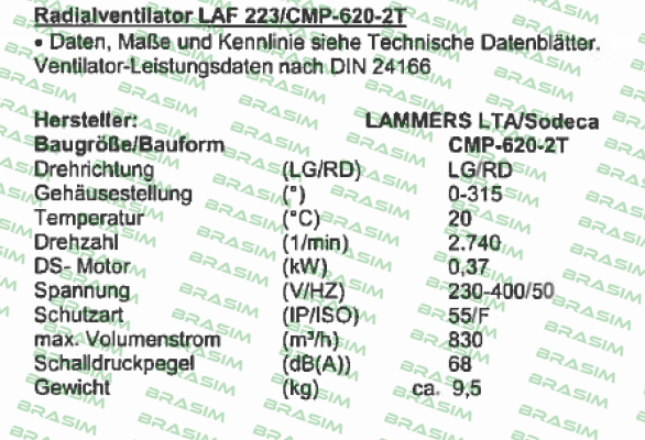 Sodeca-1012558 / CMP-620-2T price