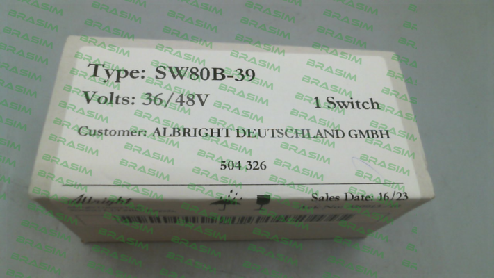 Albright-PN: 504326 / SW 80 B-39 36-48V INT price