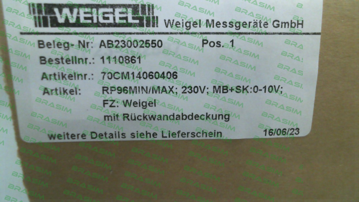 Weigel-RP96MIN/MAX price