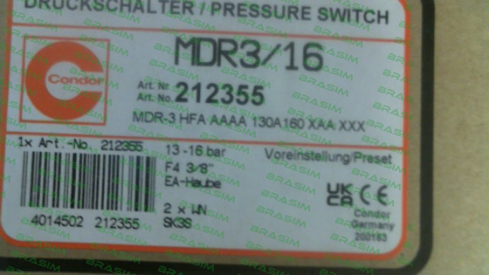 Condor-P/N: 212355 Type: MDR-3 HFA AAAA 130A160 XAA XXX price