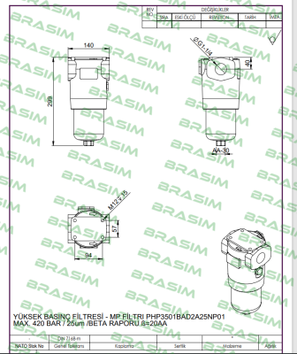 MP Filtri-FHP3501BAD2A25NP01 price