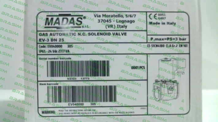 Madas-EV-3, DN25 (EV040000 305) price