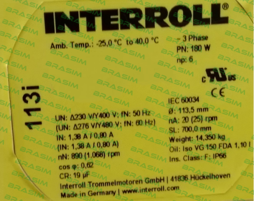 Interroll-113i // PN: 180 W  price