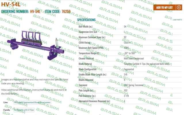 Flexco-HV-54L price