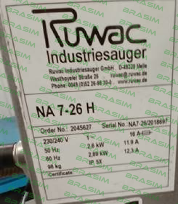 Ruwac-NA72-26H price