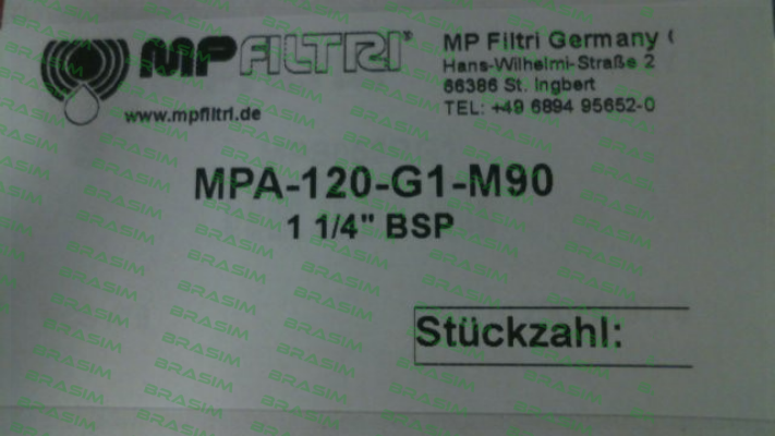 MP Filtri-2191 / MPA-120-G1-M90 price